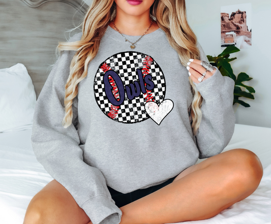 Owls Checker Baseball Heart Digital Download