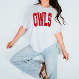 Owls Red Varsity Distressed Teams Digital Download