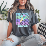 Preschool Teacher Bookworm Repeat Checker Pencil Digital Download