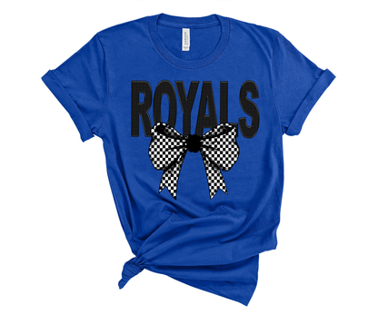 Royals Coquette Checker Bow Digital Download