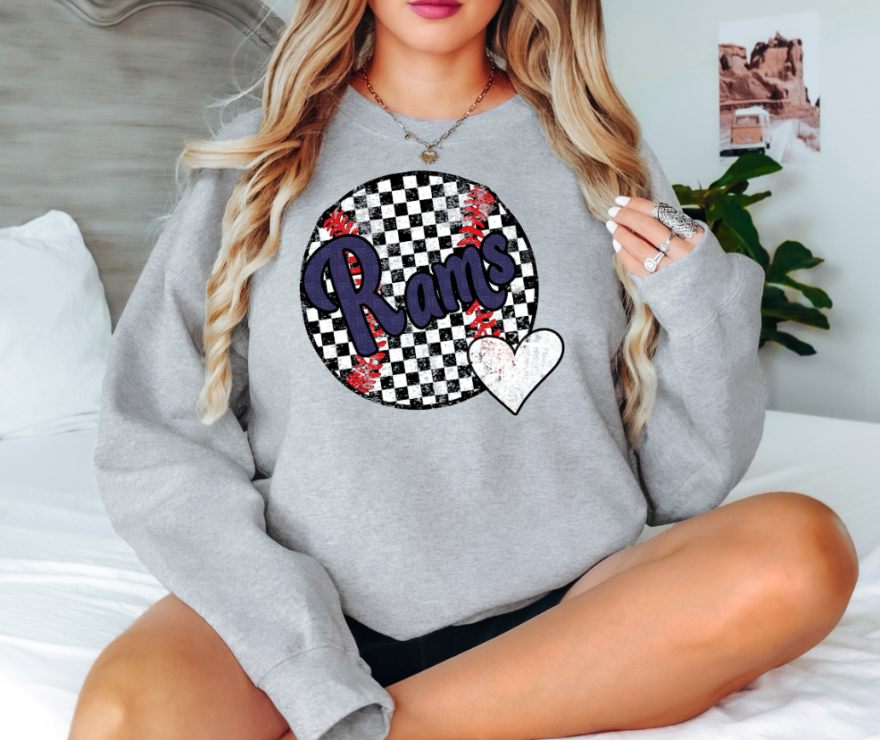 Rams Checker Baseball Heart Digital Download