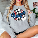 Rangers Checker Baseball Heart Digital Download