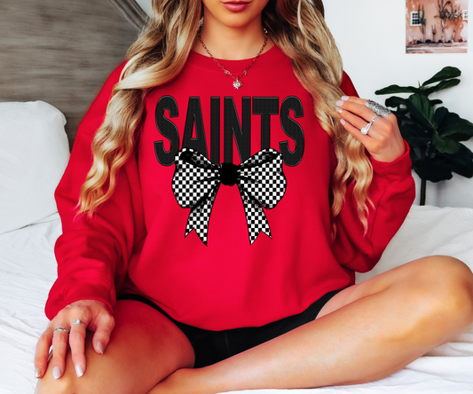 Saints Coquette Checker Bow Digital Download
