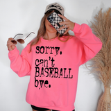 Sorry Can't Baseball Bye Mystery Black Digital Download