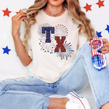 Texas Faux Glitter Fireworks PNG
