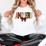 Antlers Christmas Bow Doodle Digital Download