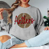 Antlers Leopard Baseball Red & Black Digital Download