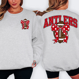 Antlers Red Football Arched Team Bow Digital Download