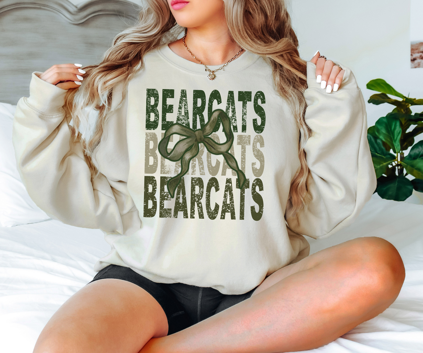 Bearcats Repeat Camo Green Bow Digital Download