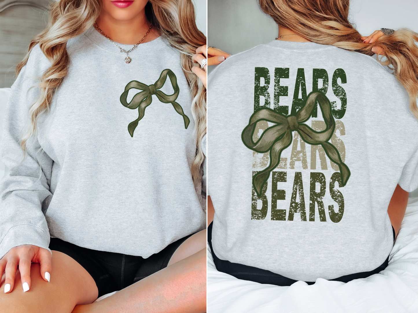 Bears Repeat Camo Green Bow Digital Download