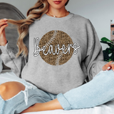 Beavers Leopard Baseball White & Black Digital Download