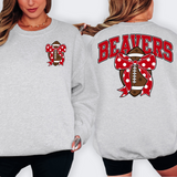 Beavers Red Football Arched Team Bow Digital Download