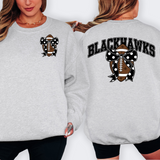 Blackhawks Black Football Arched Team Bow Digital Download