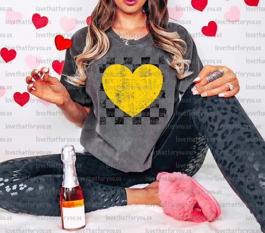 Black Yellow Heart Digital Download