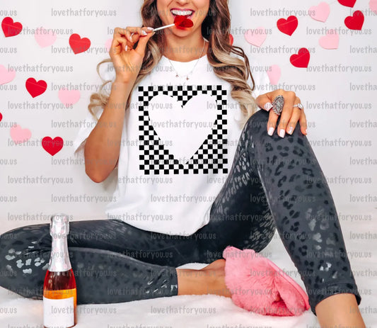 Blank Space Checker Heart Digital Download