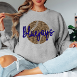 Bluejays Leopard Baseball Royal Blue & Black Digital Download