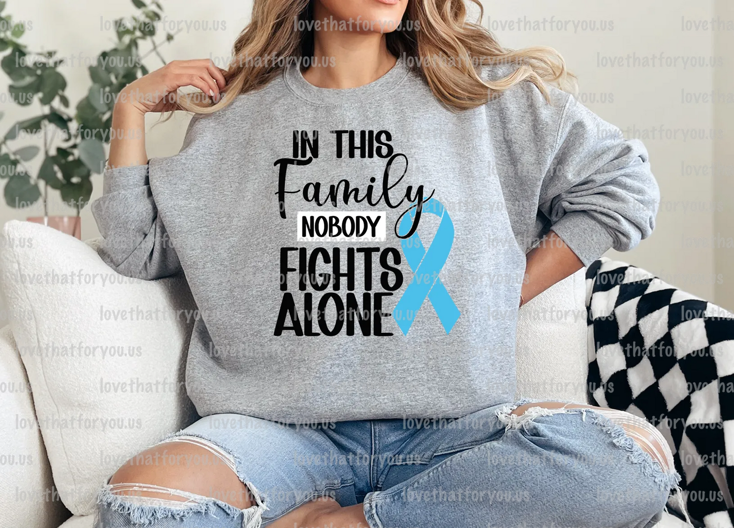 Blue Ribbon In this Family No One Fights Alone Digital Download