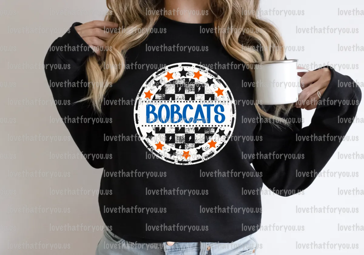 Bobcats Checker Star Circle Digital Download