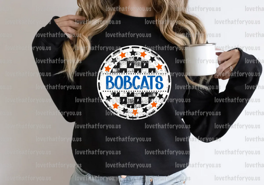 Bobcats Checker Star Circle Digital Download