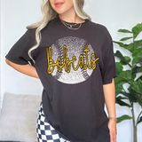 Bobcats Gold/Black Baseball Halftone Digital Download