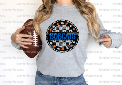 Bobcats Checker Star Circle Digital Download