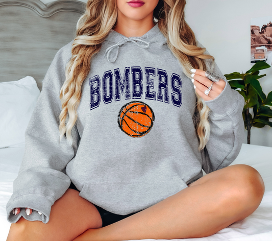 Bombers Basketball Arch Distressed PNG Digital Download
