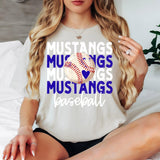 Baseball Mustangs Bookworm Repeat Digital Download