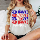 Baseball Red Hawks Bookworm Repeat Digital Download