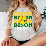 Softball Bison Bookworm Repeat Digital Download