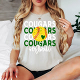 Softball Cougars Bookworm Repeat Digital Download