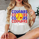 Softball Cougars Bookworm Repeat Digital Download
