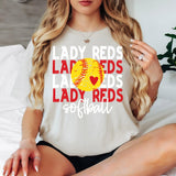 Softball Lady Reds Bookworm Repeat Digital Download