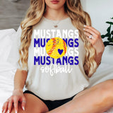 Softball Mustangs Bookworm Repeat Digital Download