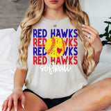 Softball Red Hawks Bookworm Repeat Digital Download