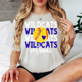 Softball Wildcats Bookworm Repeat Digital Download
