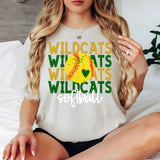 Softball Wildcats Bookworm Repeat Digital Download