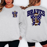 Braves Navy Football Arched Team Bow Digital Download