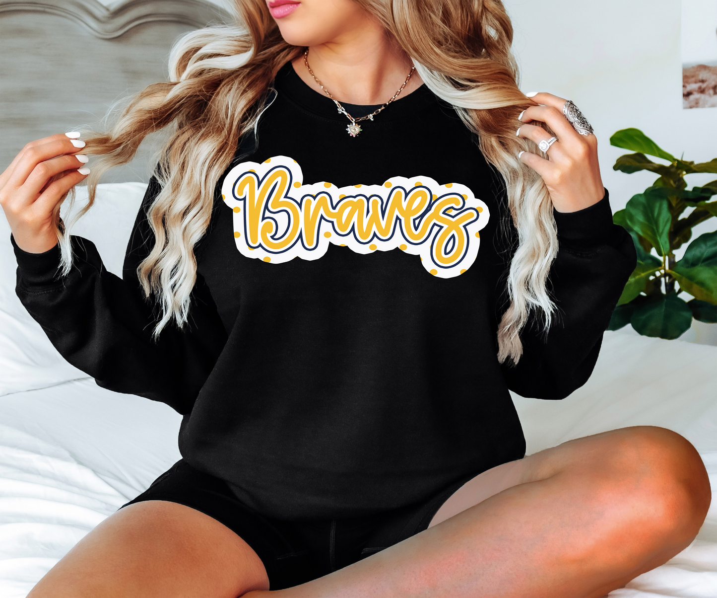 Braves Outline Polka Dot Digital Download