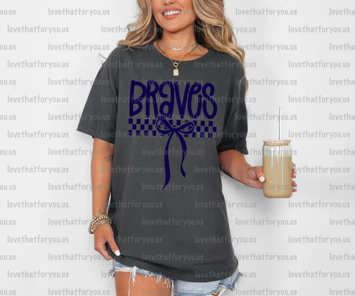 Braves Simple Bow PNG Digital Download