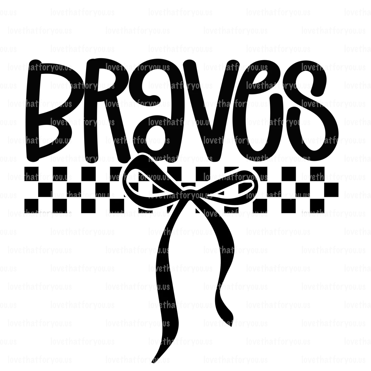 Braves Simple Bow PNG Digital Download
