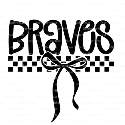 Braves Simple Bow PNG Digital Download