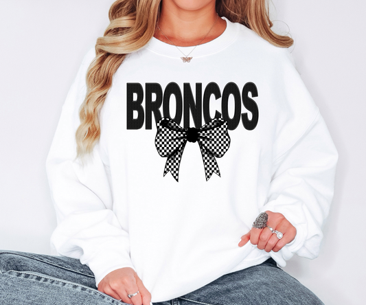 Broncos Coquette Checker Bow Digital Download