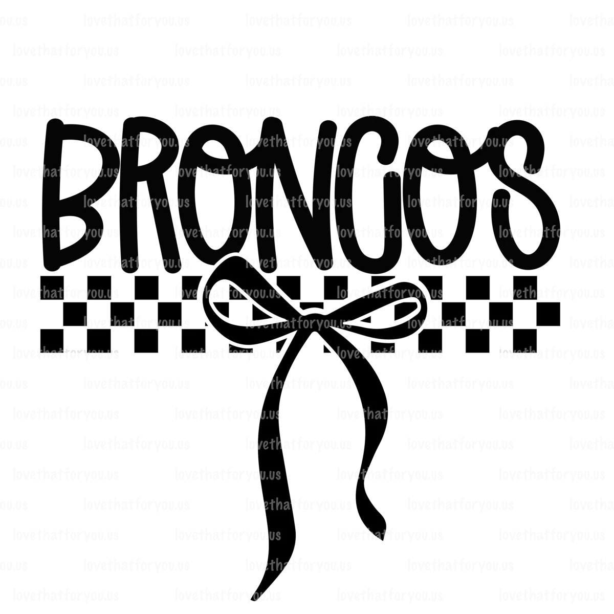 Broncos Simple Bow PNG Digital Download