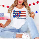 Washington Brush Stroke Flag and Bows Digital Download