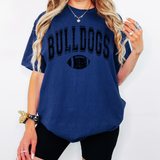 Bulldogs Football Arch Distressed Black PNG Digital Download.