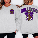 Bulldogs Purple Football Arched Team Bow Digital Download