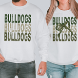Bulldogs Repeat Camo Green Bow Digital Download