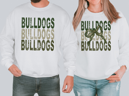 Bulldogs Repeat Camo Green Bow Digital Download