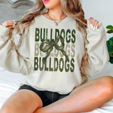 Bulldogs Repeat Camo Green Bow Digital Download