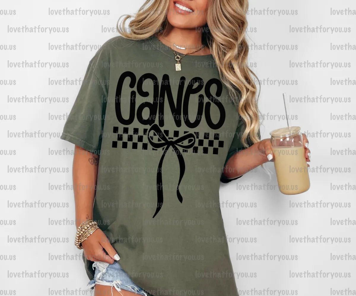 Canes Simple Bow PNG Digital Download